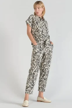 Le Temps des Cerises Chemise En Lin Melange Noor A Motif Animalier Zebra Fashion