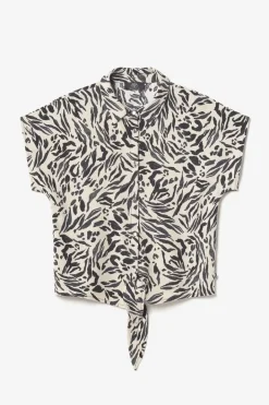 Le Temps des Cerises Chemise En Lin Melange Noor A Motif Animalier Zebra Fashion
