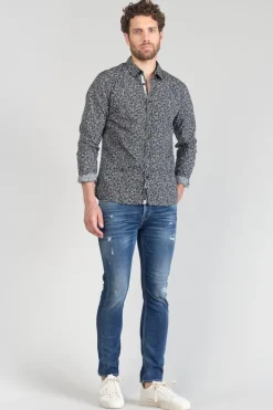Le Temps des Cerises Chemise Fibor A Motif Fleuri Noir Et Blanc Galaxy Cheap