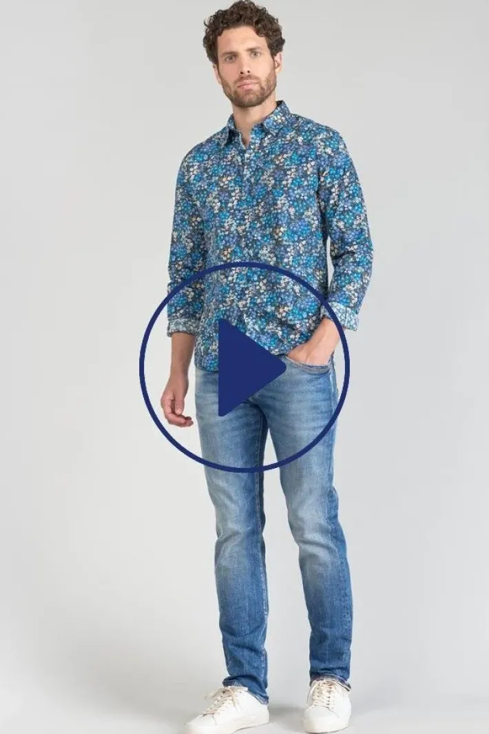 Le Temps des Cerises Chemise Griba A Motif Fleuri Bleu Galaxy Best