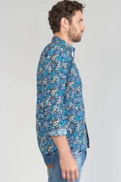 Le Temps des Cerises Chemise Griba A Motif Fleuri Bleu Galaxy Best