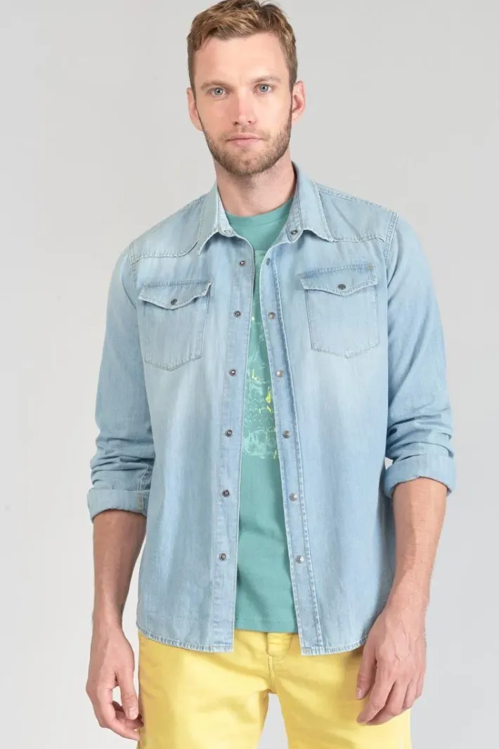Le Temps des Cerises Chemise Juanito En Jeans Bleu Clair Blue Hot