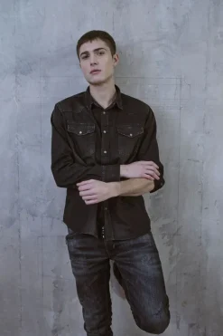 Le Temps des Cerises Chemise Juanito En Jeans Noir Delave Black / Black Online