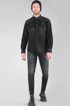 Le Temps des Cerises Chemise Juanito En Jeans Noir Delave Black / Black Online