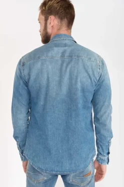 Le Temps des Cerises Chemise Juanito En Jeans Bleu Delave Blue Hot
