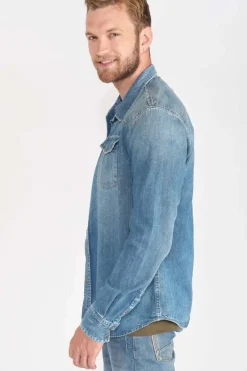 Le Temps des Cerises Chemise Juanito En Jeans Bleu Delave Blue Hot