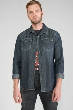 Le Temps des Cerises Chemise Juanito En Jeans Brut Blue Best Sale