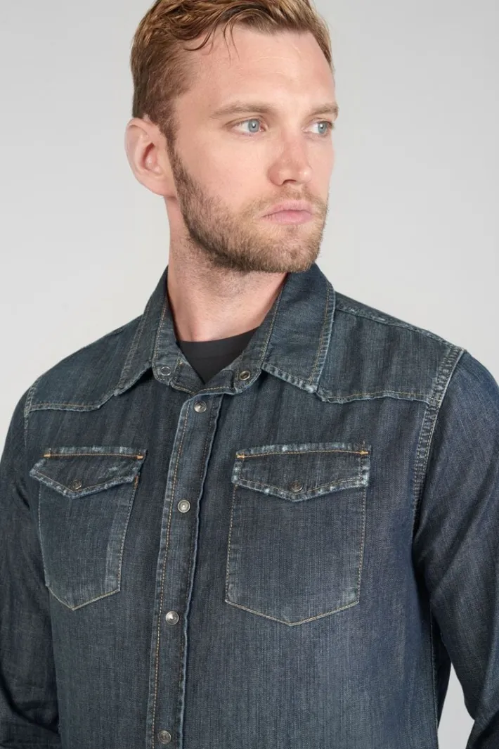 Le Temps des Cerises Chemise Juanito En Jeans Brut Blue Best Sale