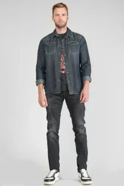 Le Temps des Cerises Chemise Juanito En Jeans Brut Blue Best Sale
