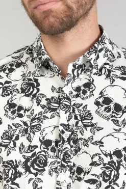 Le Temps des Cerises Chemise Krift A Motif Crane Cream Sale