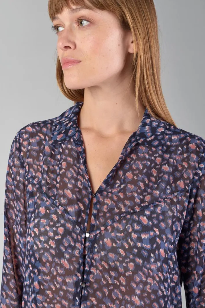 Le Temps des Cerises Chemise Luz A Motif Leopard Stone Love Clearance