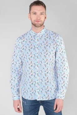 Le Temps des Cerises Chemise Mariot Blanche A Motif Feuilles Cream Cheap