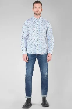 Le Temps des Cerises Chemise Mariot Blanche A Motif Feuilles Cream Cheap