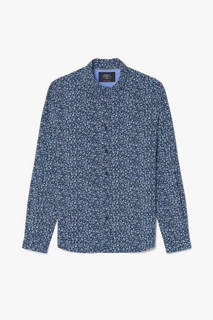Le Temps des Cerises Chemise Nobel Bleu Marine A Motif Fleuri Galaxy Shop