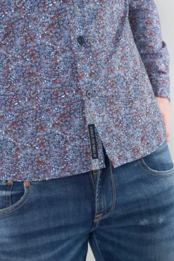 Le Temps des Cerises Chemise Retil Bleu Marine A Motif Galaxy Cheap