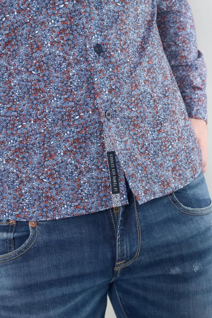 Le Temps des Cerises Chemise Retil Bleu Marine A Motif Galaxy Cheap