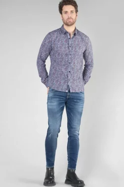 Le Temps des Cerises Chemise Retil Bleu Marine A Motif Galaxy Cheap