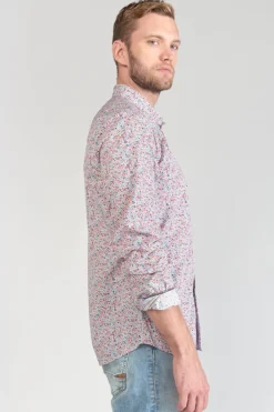 Le Temps des Cerises Chemise Rodel A Motif Fleuri Rouge Et Bleu White Best
