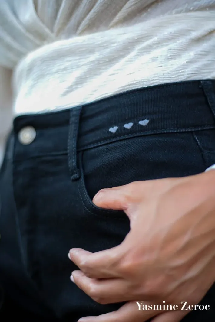 Le Temps des Cerises Collab @Yasmine.Zeroc Amour 400/18 Mom Taille Haute 7/8Eme Jeans Noir N°1 Black / Black Flash Sale