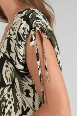 Le Temps des Cerises Combinaison Pantalon Heloise A Motif Jungle Lizard Best Sale