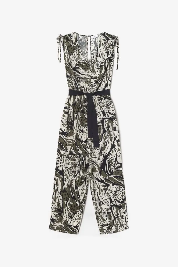 Le Temps des Cerises Combinaison Pantalon Heloise A Motif Jungle Lizard Best Sale
