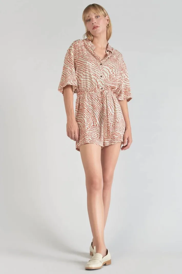 Le Temps des Cerises Combi-Short Zely A Motif Orange Et Noir Orange Zebra Sale