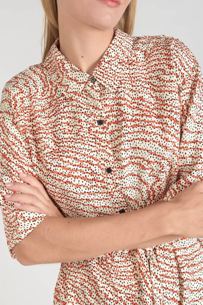 Le Temps des Cerises Combi-Short Zely A Motif Orange Et Noir Orange Zebra Sale