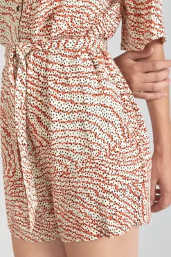 Le Temps des Cerises Combi-Short Zely A Motif Orange Et Noir Orange Zebra Sale