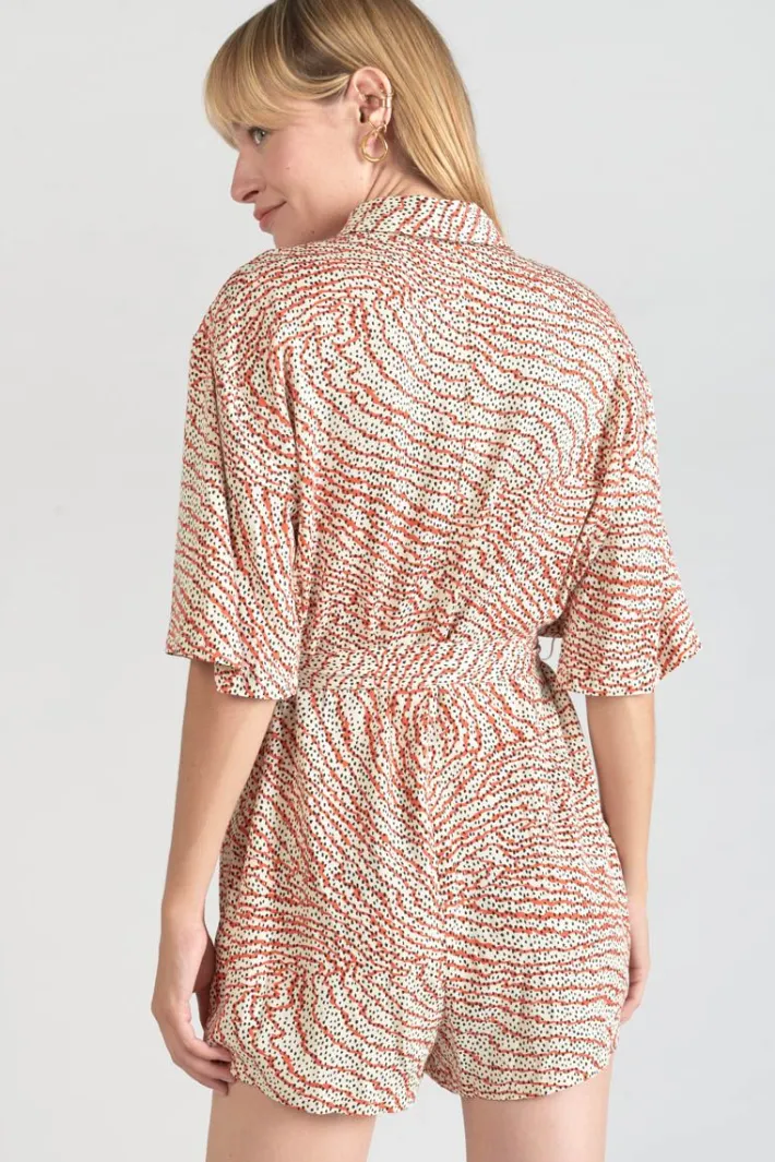 Le Temps des Cerises Combi-Short Zely A Motif Orange Et Noir Orange Zebra Sale