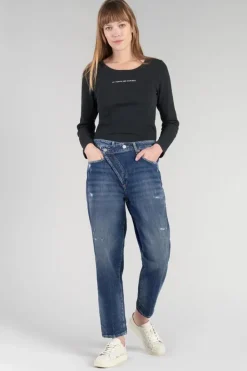 Le Temps des Cerises Cosy Boyfit 7/8Eme Jeans Destroy Bleu N°2 Blue Hot