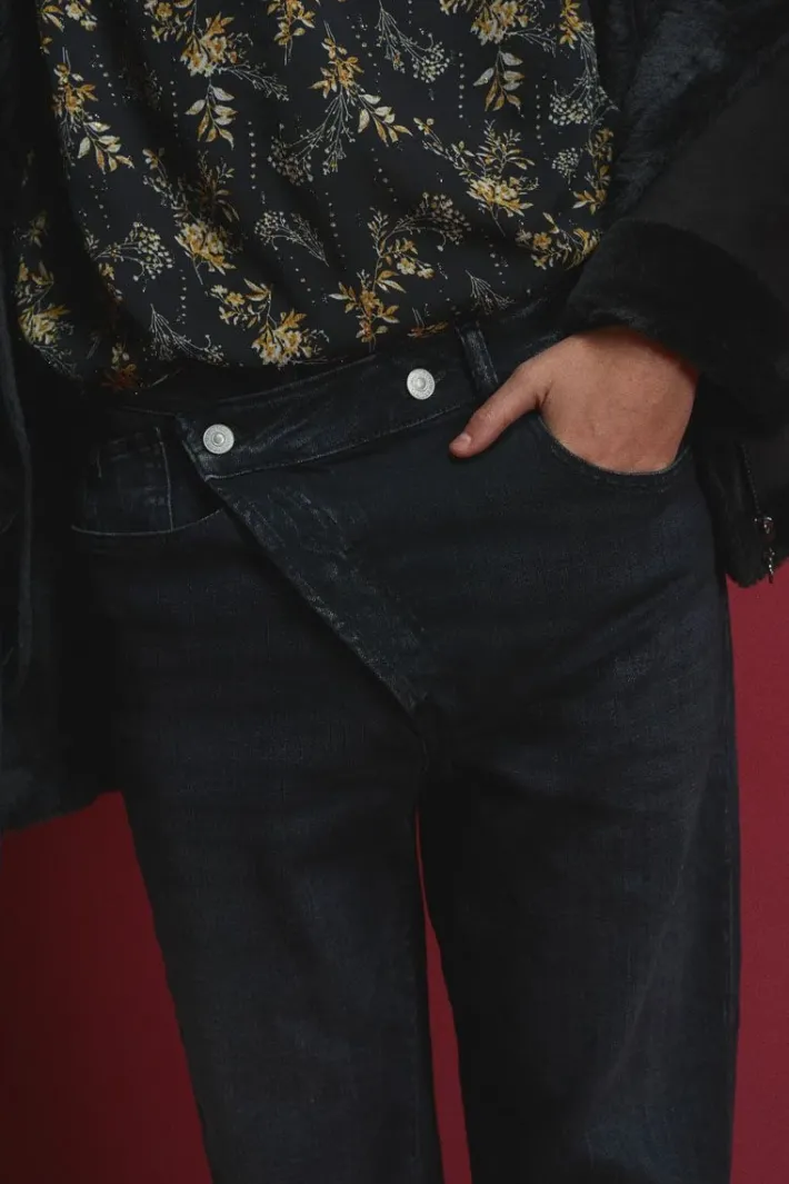 Le Temps des Cerises Cosy Boyfit 7/8Eme Jeans Noir N°1 Black / Black Sale