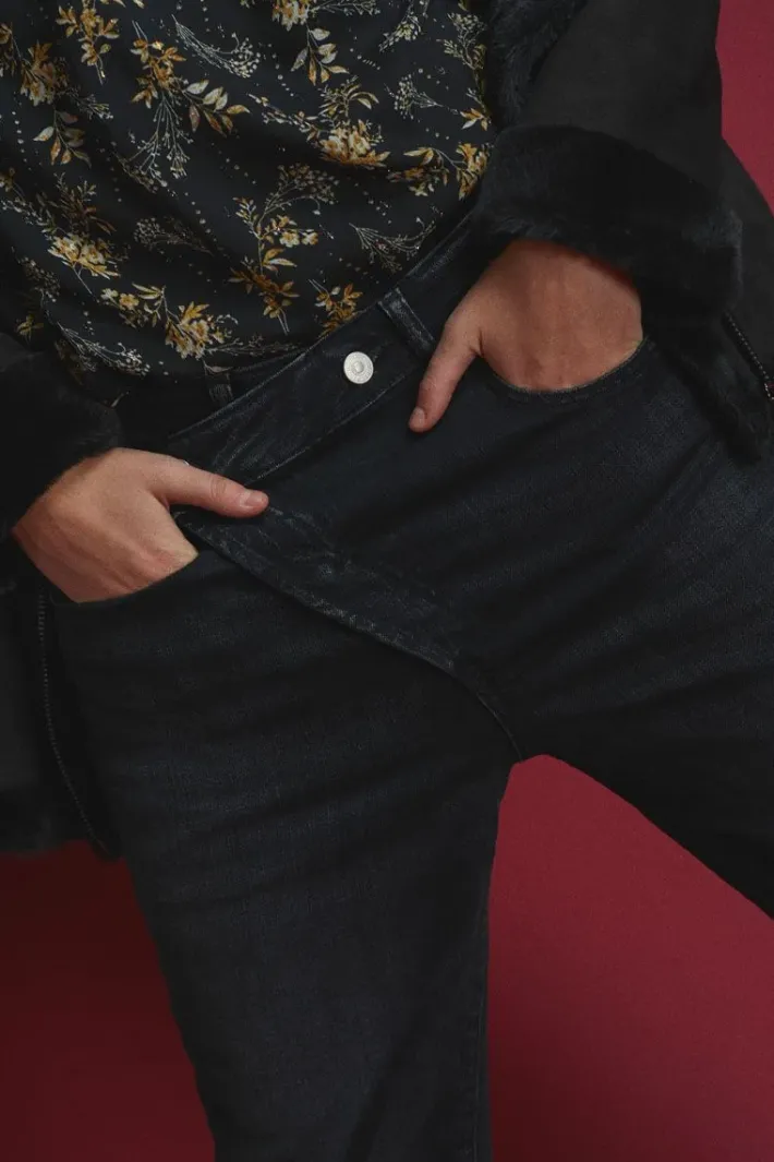 Le Temps des Cerises Cosy Boyfit 7/8Eme Jeans Noir N°1 Black / Black Sale