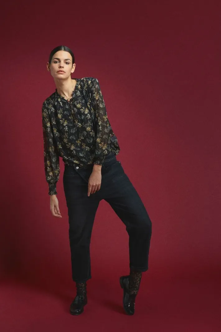 Le Temps des Cerises Cosy Boyfit 7/8Eme Jeans Noir N°1 Black / Black Sale