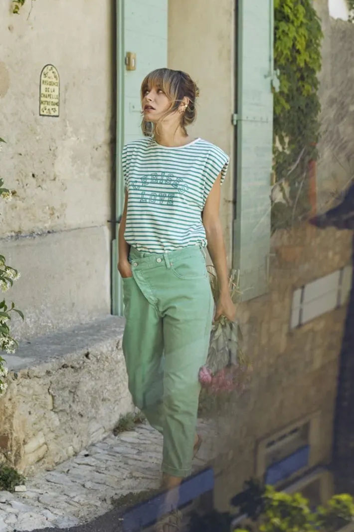 Le Temps des Cerises Cosy Boyfit 7/8Eme Jeans Vert Menthe Peppermint Online