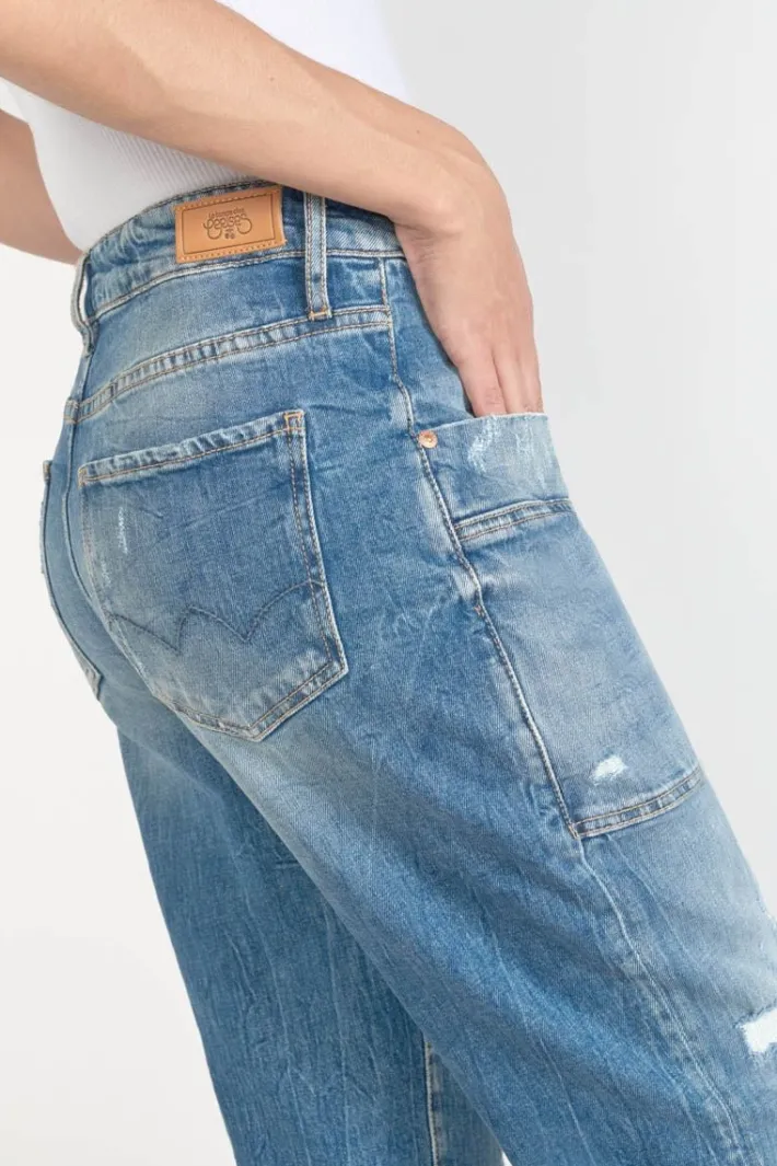 Le Temps des Cerises Cosy Pocket Boyfit 7/8Eme Jeans Destroy Bleu N°4 Blue Shop