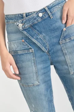 Le Temps des Cerises Cosy Pocket Boyfit 7/8Eme Jeans Destroy Bleu N°4 Blue Shop