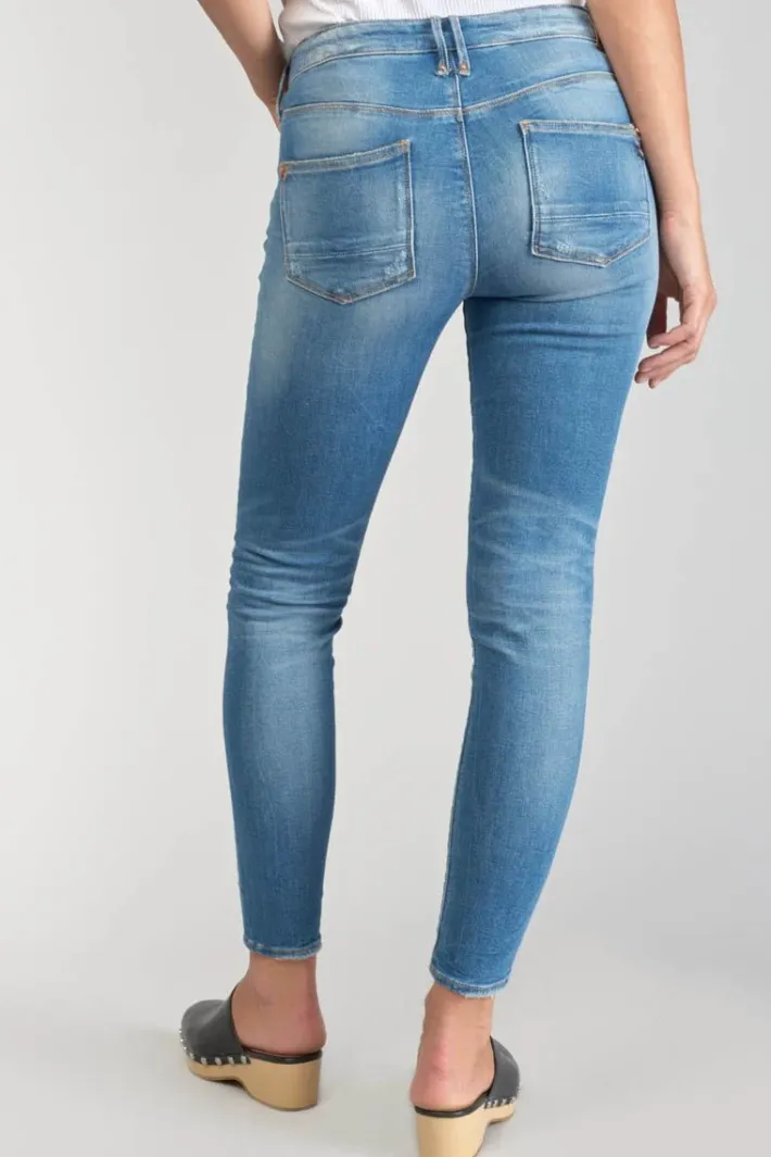 Le Temps des Cerises Dames Power Skinny 7/8Eme Jeans Destroy Bleu N°4 Blue Fashion