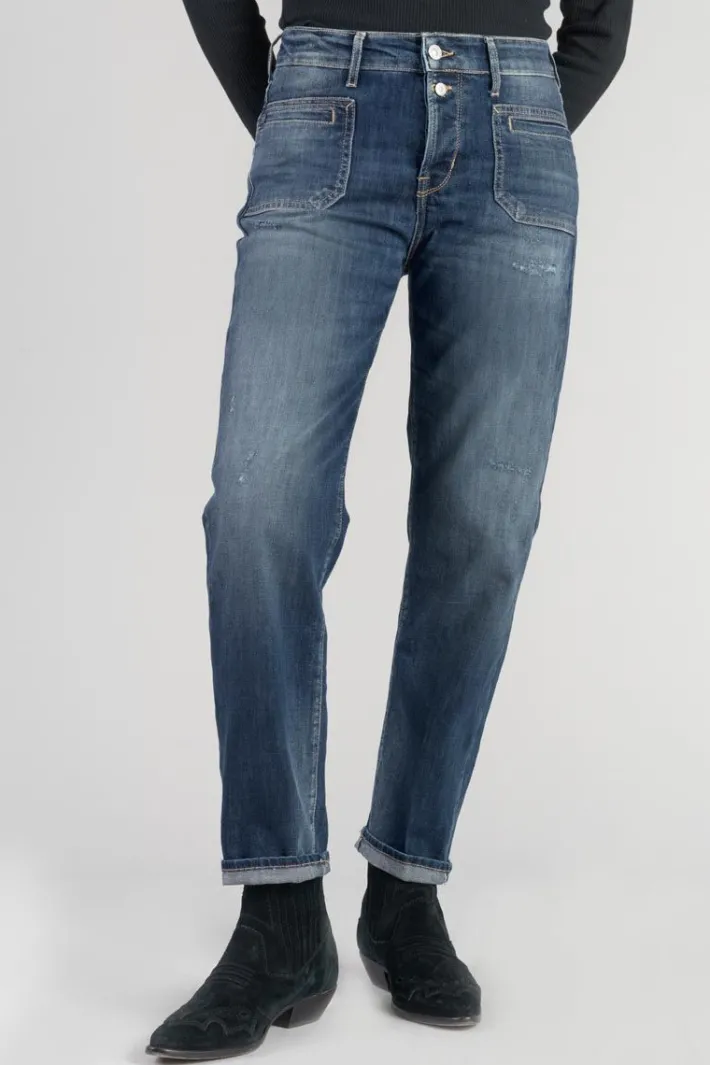 Le Temps des Cerises Fafa 400/18 Mom Taille Haute 7/8Eme Jeans Destroy Bleu N°3 Blue Sale