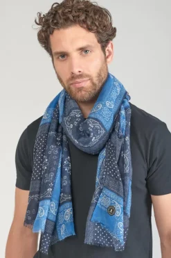 Le Temps des Cerises Foulard Brite A Motif Cachemire Bleu Peacoat Shop
