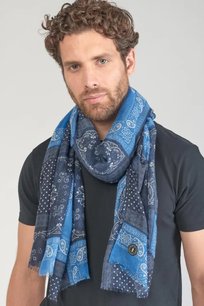 Le Temps des Cerises Foulard Brite A Motif Cachemire Bleu Peacoat Shop