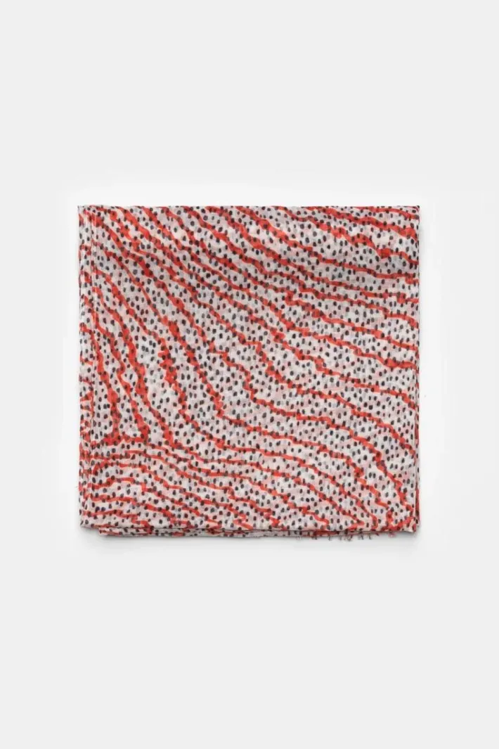 Le Temps des Cerises Foulard Jadida A Motif Orange Et Noir Orange Zebra Clearance