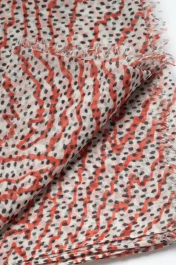 Le Temps des Cerises Foulard Jadida A Motif Orange Et Noir Orange Zebra Clearance