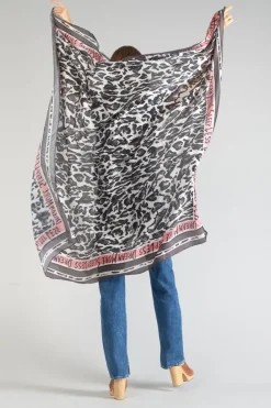 Le Temps des Cerises Foulard Marinna A Motif Leopard Tea Rose Shop