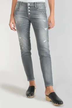 Le Temps des Cerises Goudes Power Skinny 7/8Eme Jeans Destroy Gris N°3 Grey New