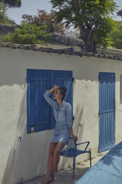 Le Temps des Cerises Jupe Alofi En Jeans Bleu Clair Blue Best Sale