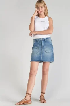 Le Temps des Cerises Jupe Cary En Jeans Bleu Delave Blue Clearance