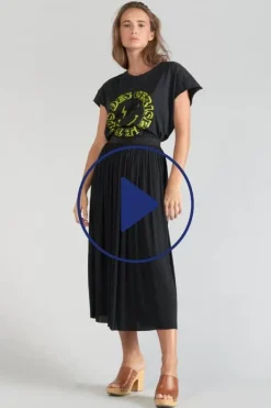 Le Temps des Cerises Jupe Longue Antonik Noire Black Online