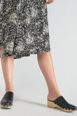 Le Temps des Cerises Jupe Longue Cassand A Motif Fleuri Noir Et Blanc Black Flower Best