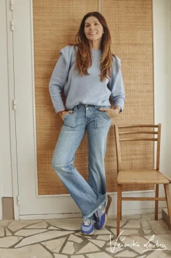 Le Temps des Cerises Marcel Flare By Veronika Loubry Jeans Bleu N°4 Blue Cheap