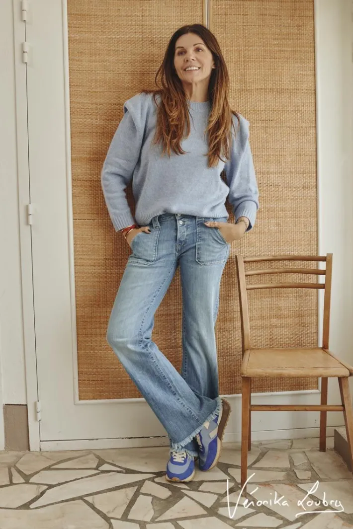 Le Temps des Cerises Marcel Flare By Veronika Loubry Jeans Bleu N°4 Blue Cheap